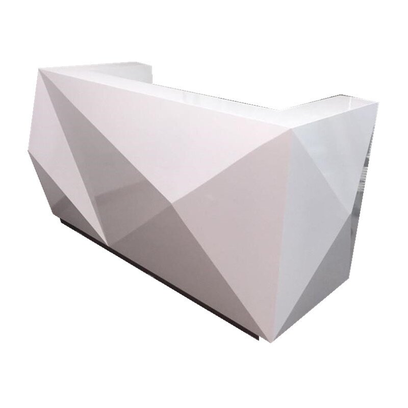 Fiberglass Reception Desk Factory - OEM Graphic Sense Design Luxury White Modern Front Counter for Hotel Shop