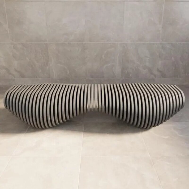 Parametric Bench Manufacturer - OEM Wavy Wooden Design for Hotel Lobby Airport Lounge Hospital Waiting