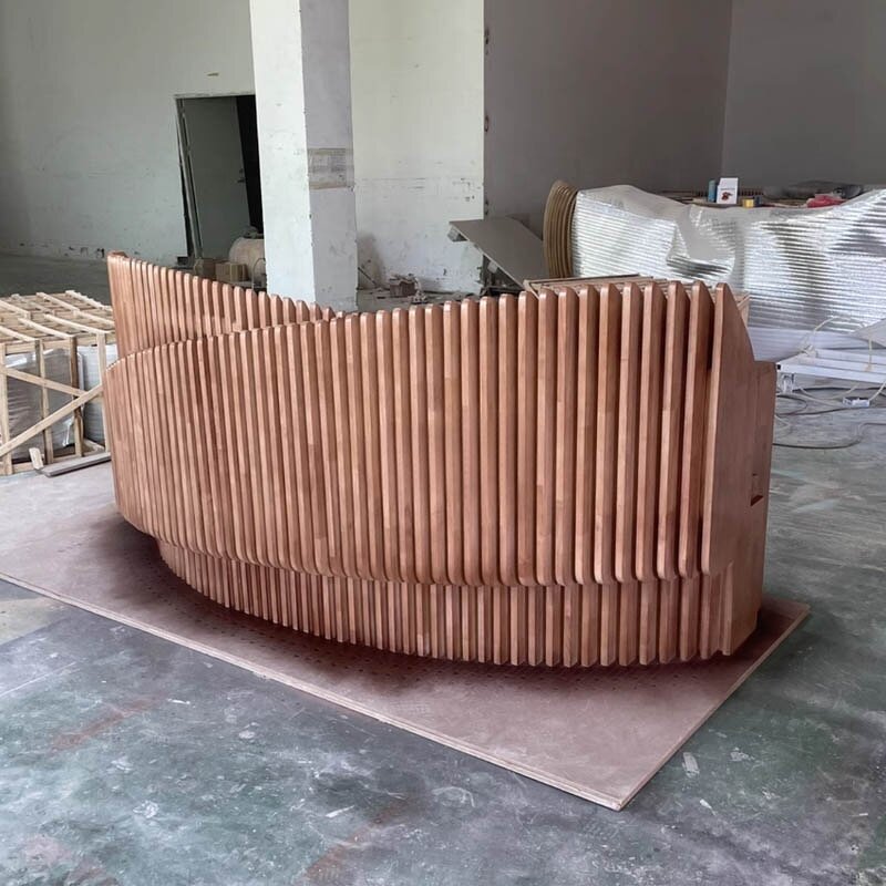 Reception Desk Factory - OEM Custom Modern Design Solid Wood for Hotels Schools Commercial Lobby Storage