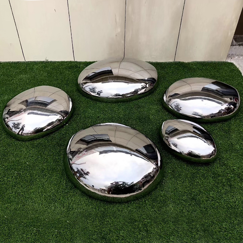 Public Waiting Bench Supplier - OEM 304 Mirror Stainless Steel Stone Shape Durable Easy Clean Modern