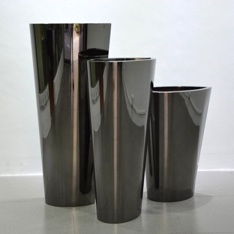 Stainless Steel Vase Factory - OEM 304 Cylindrical Tall Custom Sizes Parks Hospitals Airports Commercial