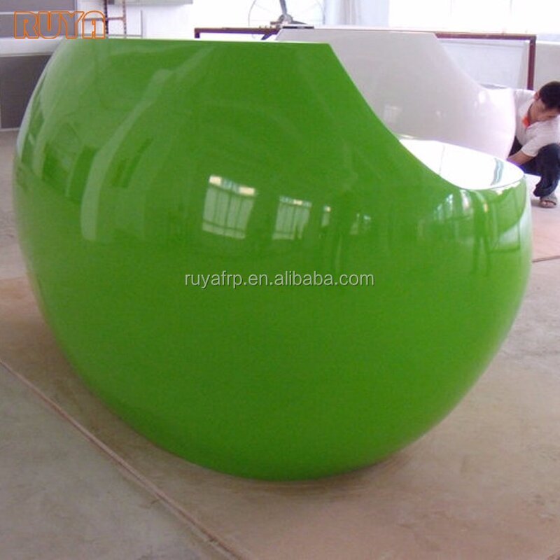 Reception Desk Supplier - OEM Customizable Contemporary Checkout Counter Lockers Durable Resin Oval