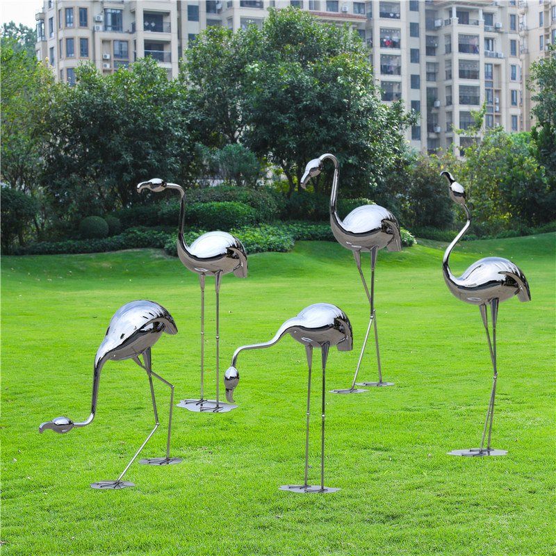 Metal Art Sculpture Supplier - OEM Custom Flamingo Mirror Stainless Steel Traditional Fashion Buddhism