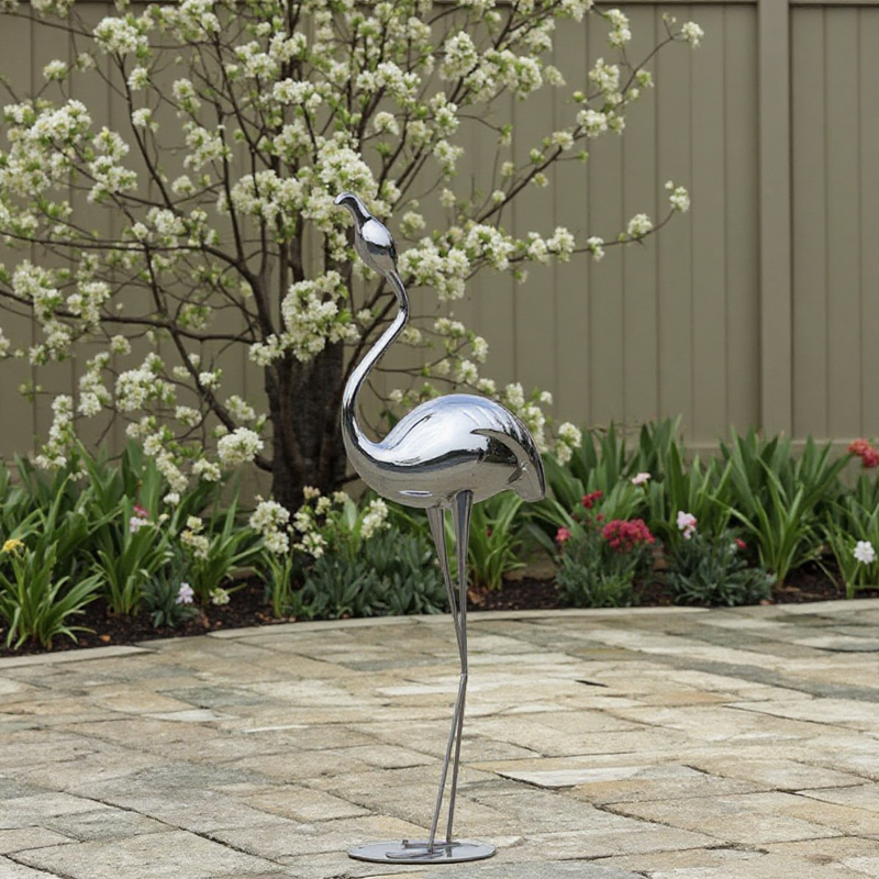 Metal Art Sculpture Supplier - OEM Custom Flamingo Mirror Stainless Steel Traditional Fashion Buddhism