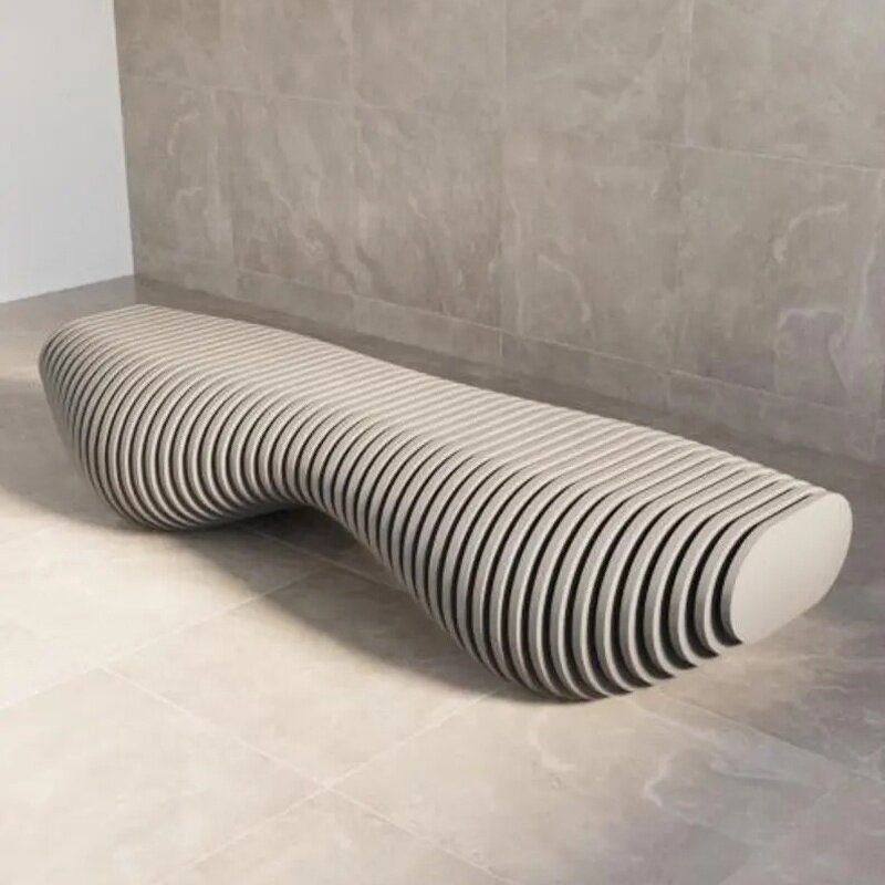Parametric Bench Manufacturer - OEM Wavy Wooden Design for Hotel Lobby Airport Lounge Hospital Waiting