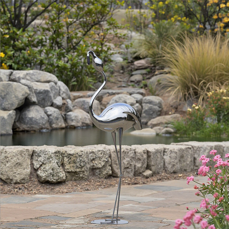 Metal Art Sculpture Supplier - OEM Custom Flamingo Mirror Stainless Steel Traditional Fashion Buddhism