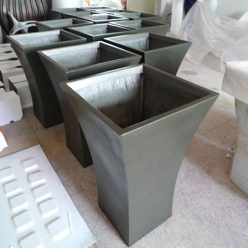 Fiberglass Planter Factory - OEM Perfect Quality Customizable Large Rectangular Model Garden Tree Planting