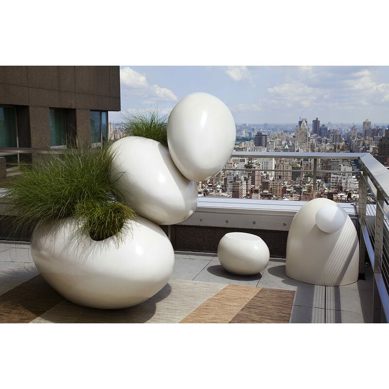 Terrace Planters Factory - OEM Outdoor Landscape Architecture Urbanism Art Shaped White Fiberglass Lighting