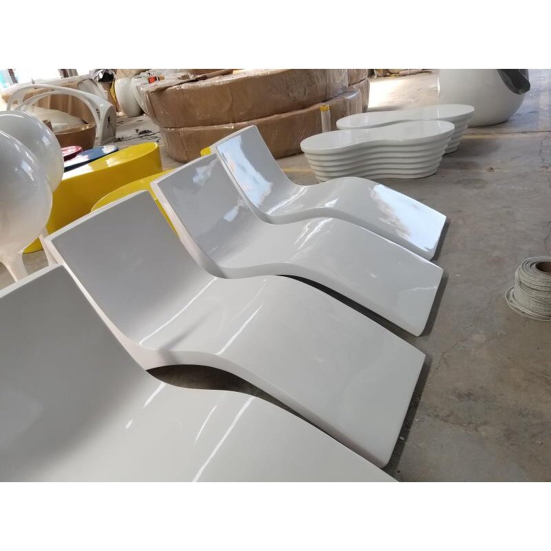 Outdoor Furniture Factory - OEM RUYA Wood Fiberglass Bench Garden Patio Park Water Recreation Pool