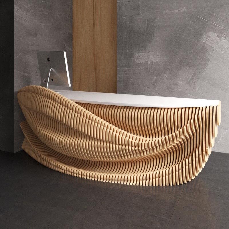 Reception Desk Factory - OEM Custom Modern Design Solid Wood for Hotels Schools Commercial Lobby Storage