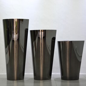 Stainless Steel Vase Factory - OEM 304 Cylindrical Tall Custom Sizes Parks Hospitals Airports Commercial