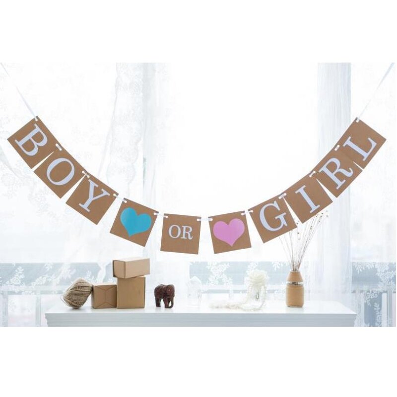 Gender Reveal Banner Factory - Boy or Girl Letter Paper for Baby Shower