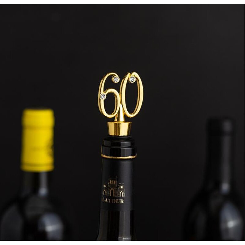 60th Bottle Stopper Factory - Wine and Beverage Birthday Wedding Favor