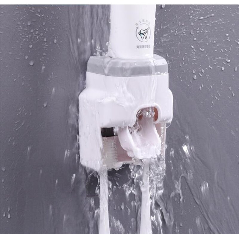 Toothbrush Holder Set Supplier - with Toothpaste Dispenser 2 Holder Wall