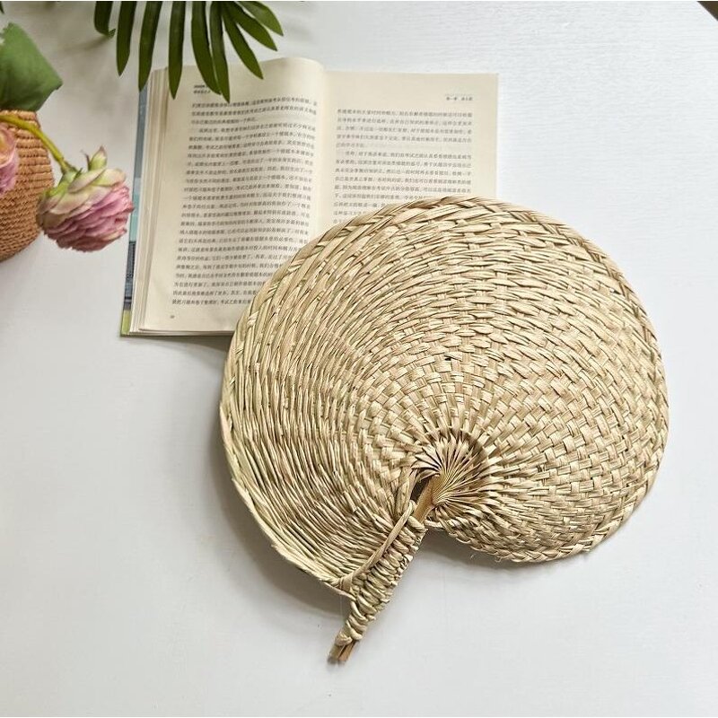 Natural Bamboo Handheld Fan Supplier - Traditional Craft Raffia Palm Leaf