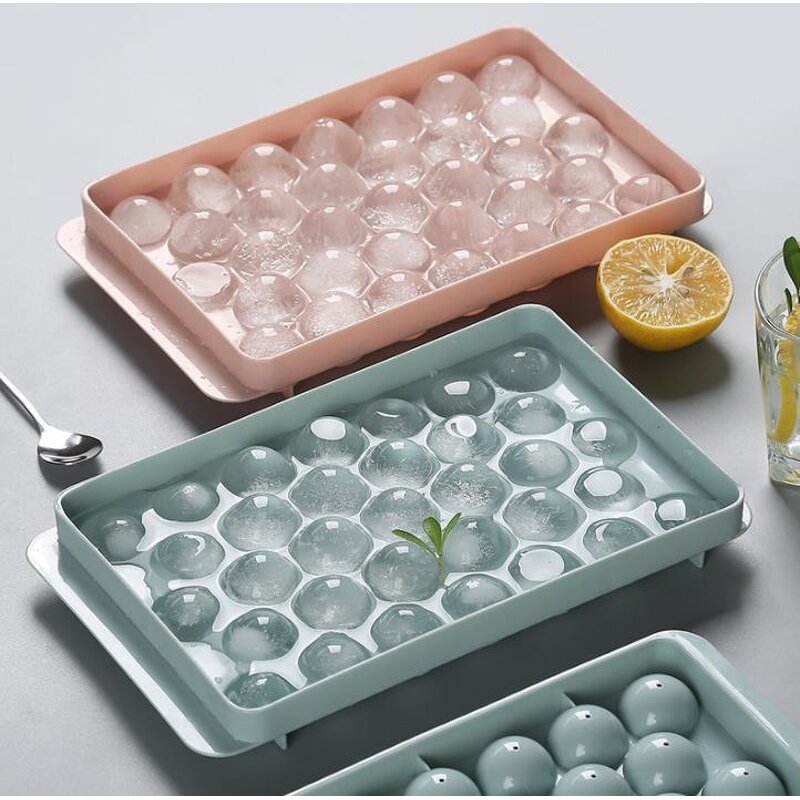 Plastic Ice Cube Tray Supplier - New Arrivals Round with Lid Ice Ball