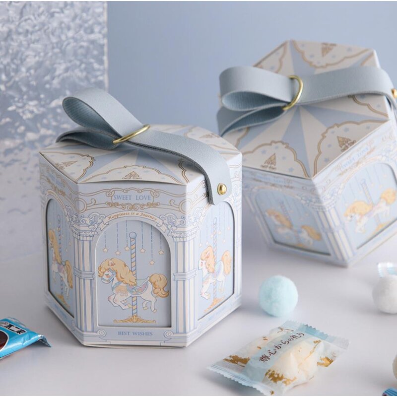 Gift Sweet Candy Box Factory - Carousel Hexagon Handle Paper for Baby
