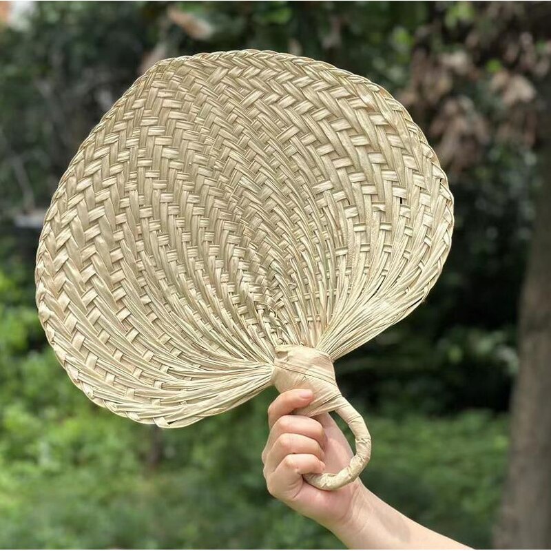 Natural Raffia Hand Fan Factory - Boho-Style Handcraft Home Art Weave