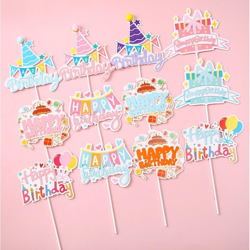 Happy Birthday Cake Topper Supplier - Multi Colors Paper for Baby First