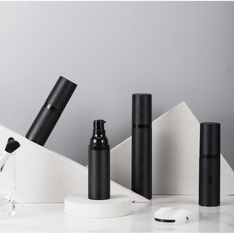 Airless Pump Spray Bottle Factory - Matte Frosted 15-50ml Black Cosmetic