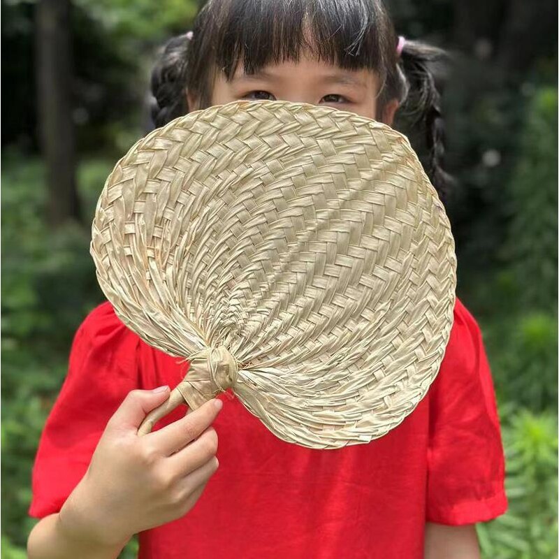 Natural Raffia Hand Fan Factory - Boho-Style Handcraft Home Art Weave
