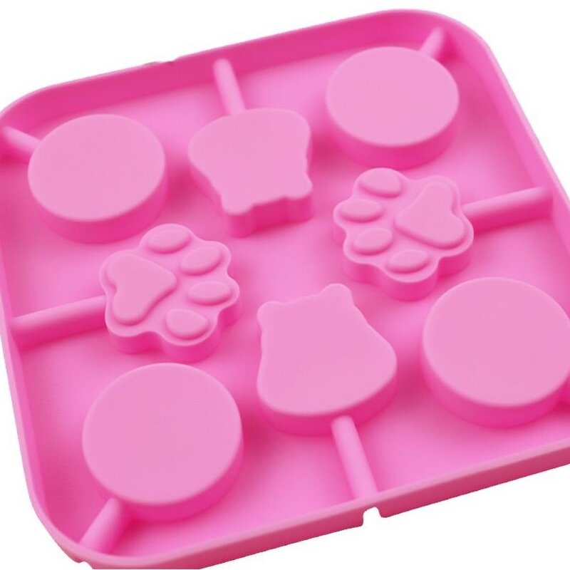Lollipop Mold Manufacturer - 8 Cavity Hard Candy Silicone Cats Paw