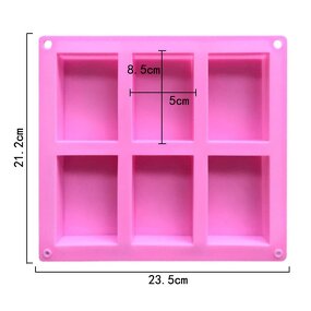 Silicone Soap Mold Manufacturer - 6 Cavity Rectangle Bar Baking Molds