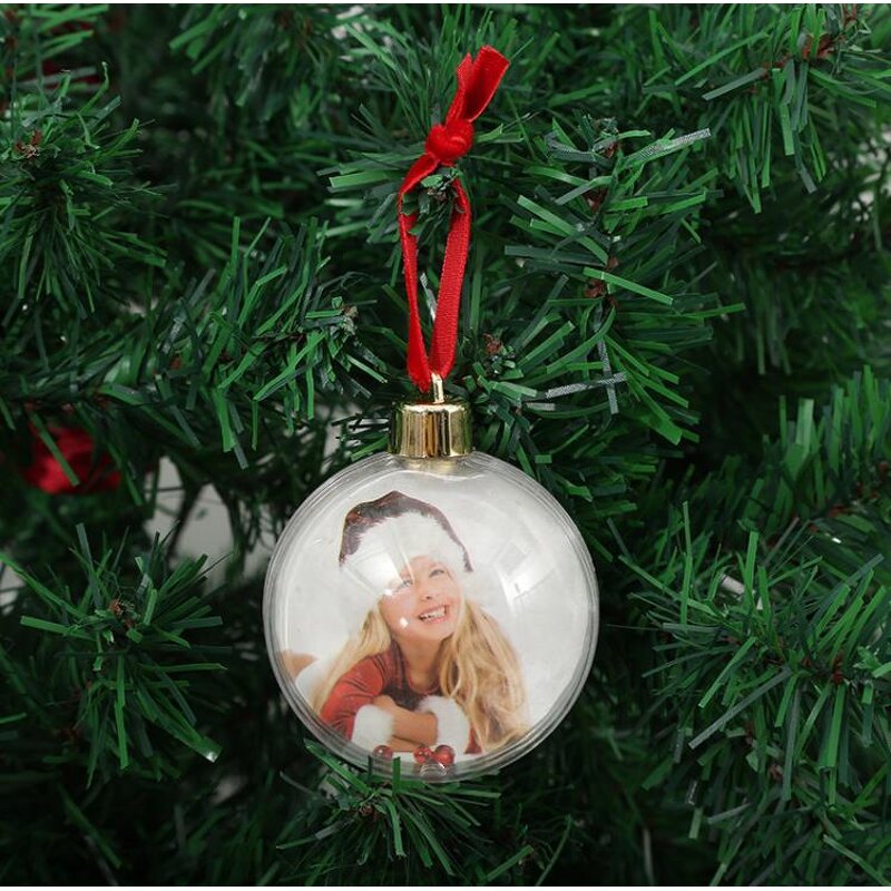 Christmas Photo Ball Supplier - Sublimation Blank Transparent Plastic 8CM