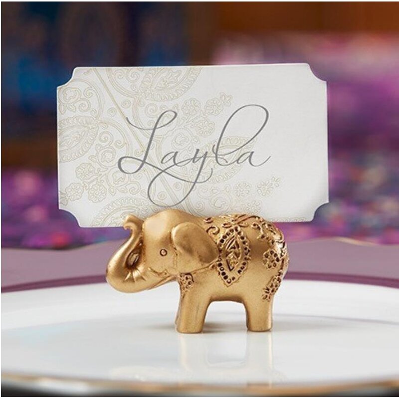 Lucky Elephant Place Card Holder Supplier - Golden Name Number Table