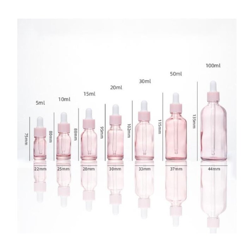 Glass Dropper Bottle Factory - 5-100ml Mini Pink with Dropper for