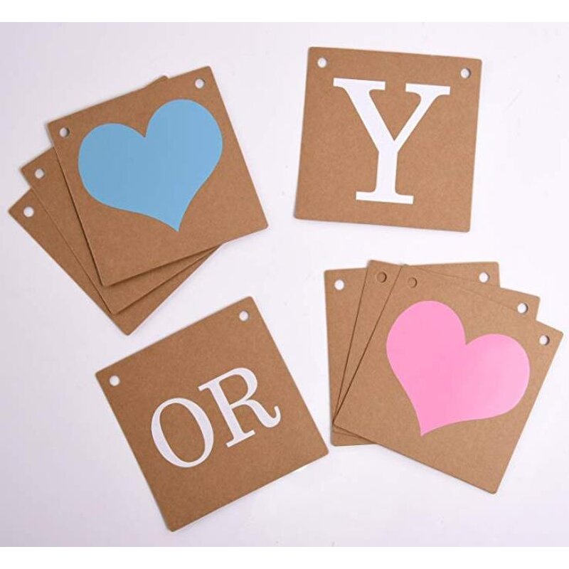 Gender Reveal Banner Factory - Boy or Girl Letter Paper for Baby Shower