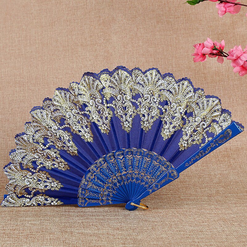 Spanish Style Hand Fans Supplier - Colorful Lace Floral Plastic Folding