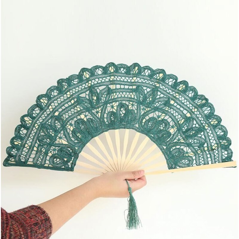 Lace Hand Fan Manufacturer - Handmade 100% Cotton 27cm 13colors