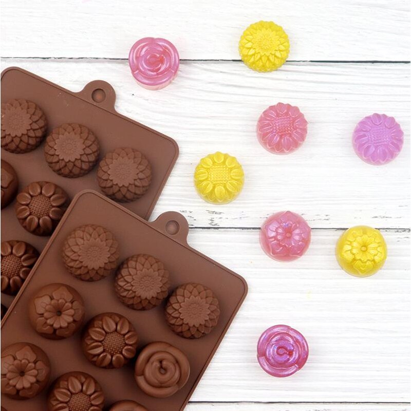 Flower Shaped Chocolate Mold Factory - 15 Cavity Different Style DIY