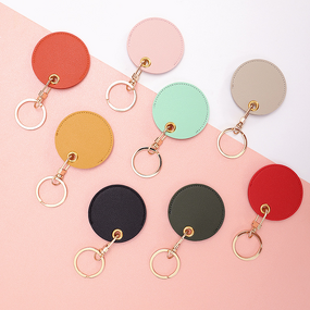 PU Leather Keychain Manufacturer - Custom Logo Heart-Shaped Light Bag