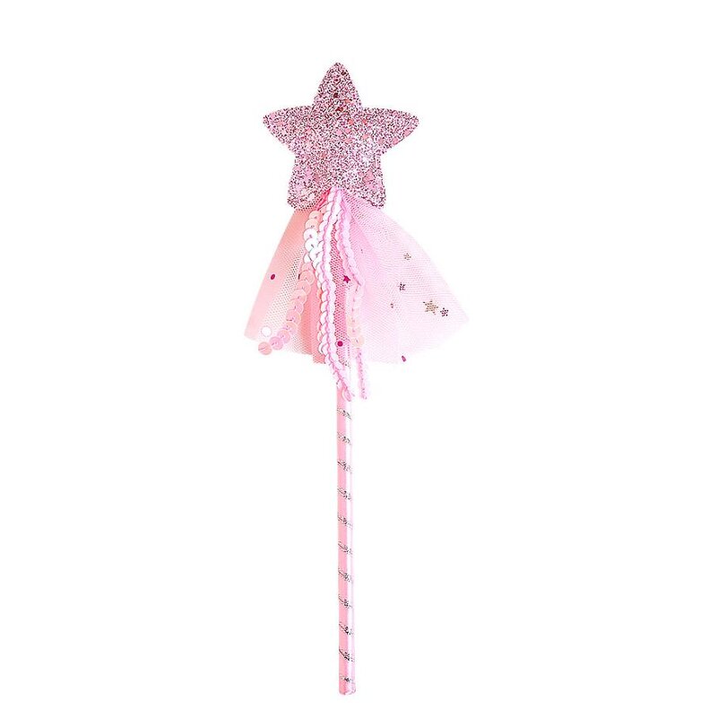 Princess Wand Supplier - Glitter Star Fairy Magic Stick Sequins Net