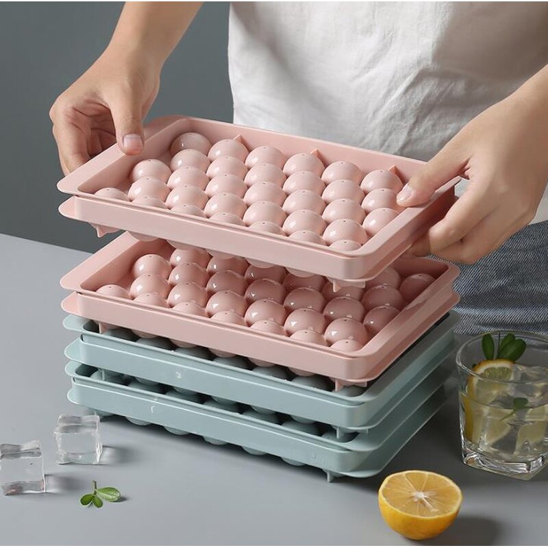Plastic Ice Cube Tray Supplier - New Arrivals Round with Lid Ice Ball