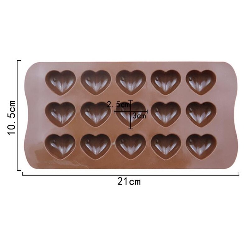 Dimpled Heart Chocolate Mold Supplier - 15 Cavity Valentine Day Gummy