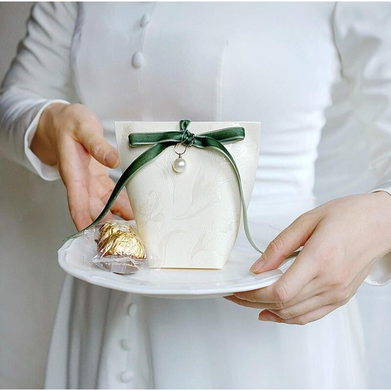 French Wedding Gift Bag Factory - Party Chocolate Candy Paper Box Ribbon