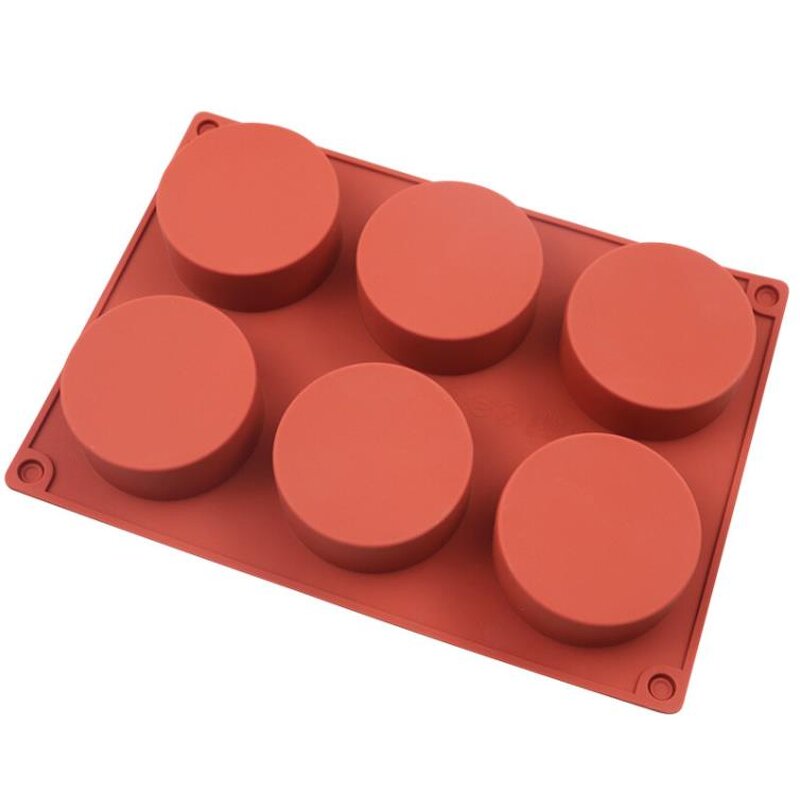 Silicone Cake Mold Supplier - 6 Hole Round Cylinder Shape DIY Soap