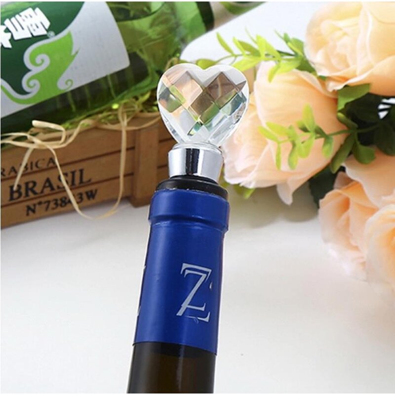 Crystal Heart Bottle Stopper Supplier - Fashion Creative Wedding Favors