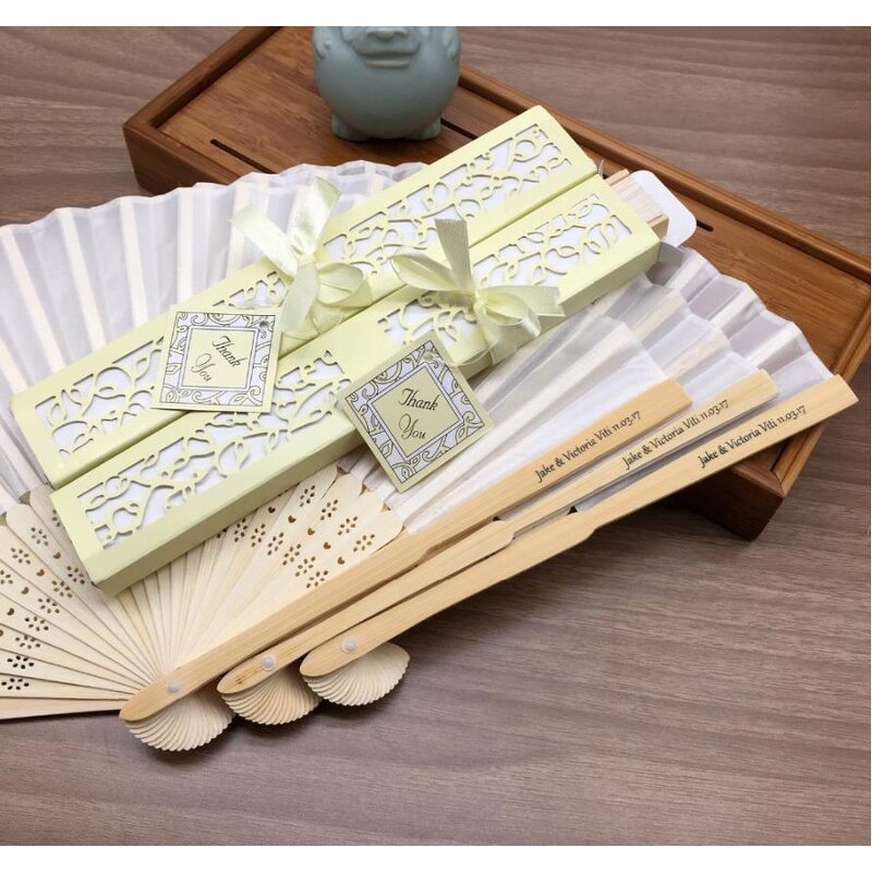 Bamboo Craft Hand Fan Factory - Wholesale Custom Logo Silk in Gift Box