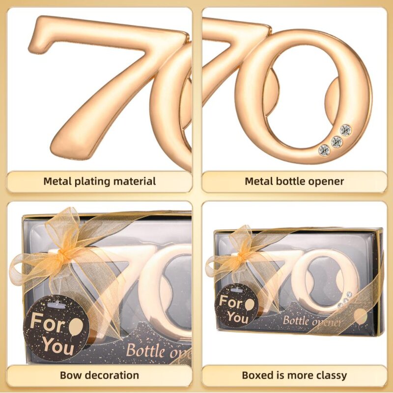Gold Bottle Openers Factory - for 70th Birthday Party Favors Number 70