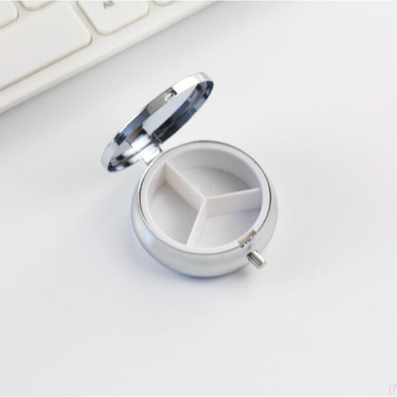Travel Pill Case Supplier - Custom Logo Portable 3-Compartment Round