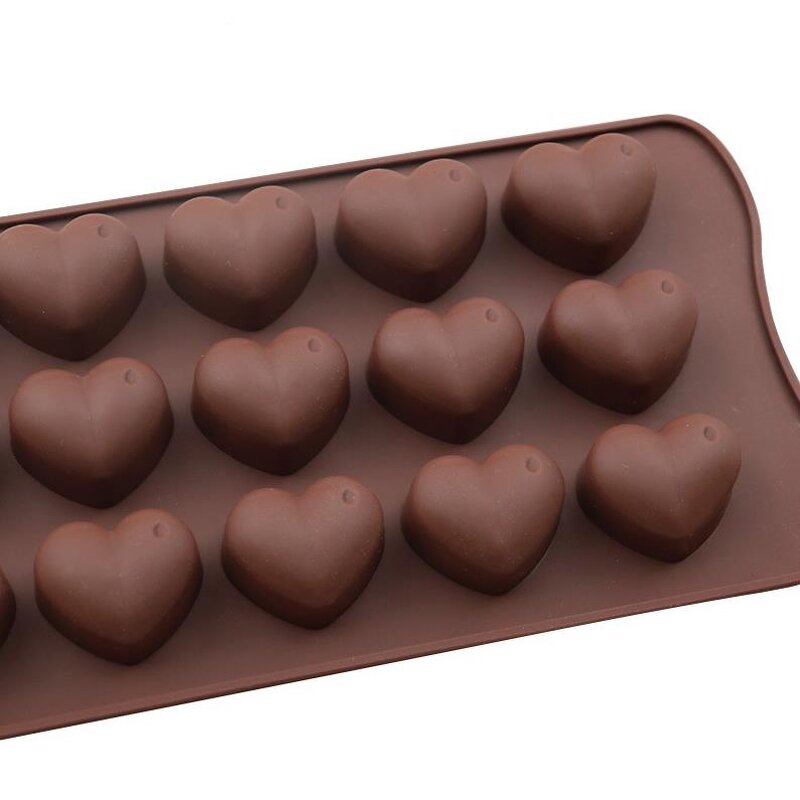 Dimpled Heart Chocolate Mold Supplier - 15 Cavity Valentine Day Gummy
