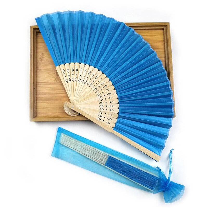 Personalized Wedding Hand Fan Supplier - for Guest Custom Logo Silk