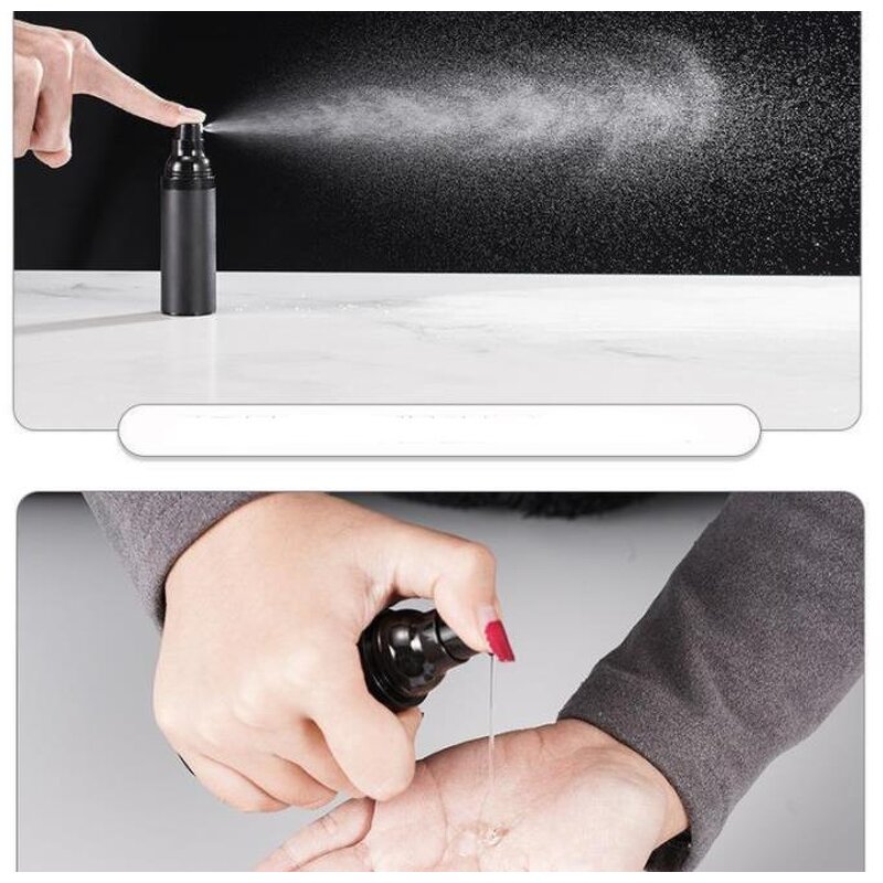 Airless Pump Spray Bottle Factory - Matte Frosted 15-50ml Black Cosmetic