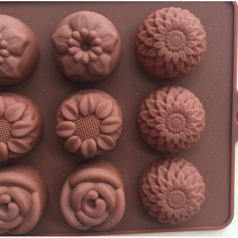 Flower Shaped Chocolate Mold Factory - 15 Cavity Different Style DIY
