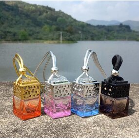 Car Diffuser Bottle Factory - 8ml Colorful Empty square Glass Essential