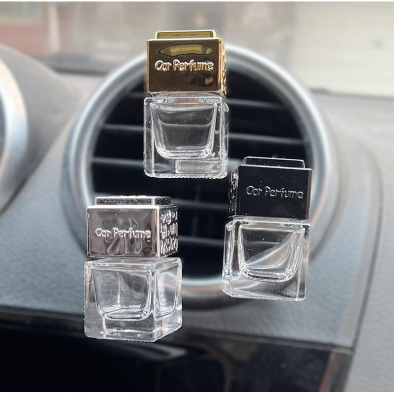 Transparent Perfume Bottle Supplier - 8ml Square Vent Clip Empty Car